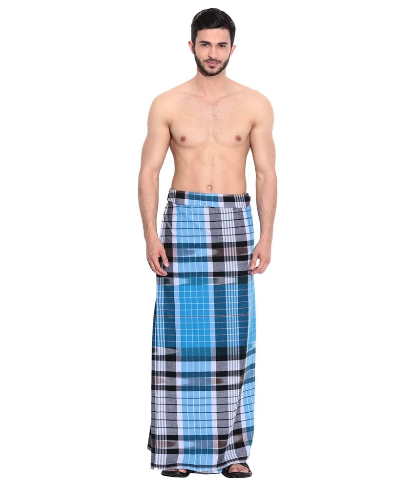 Atm Designer Blue Cotton Lungi Buy Atm Designer Blue Cotton Lungi Online At Low Price In India