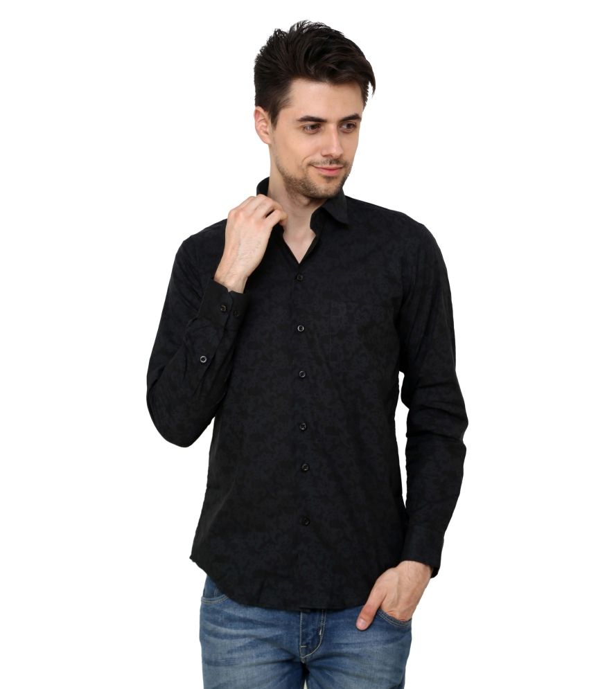 men's black casual shirt