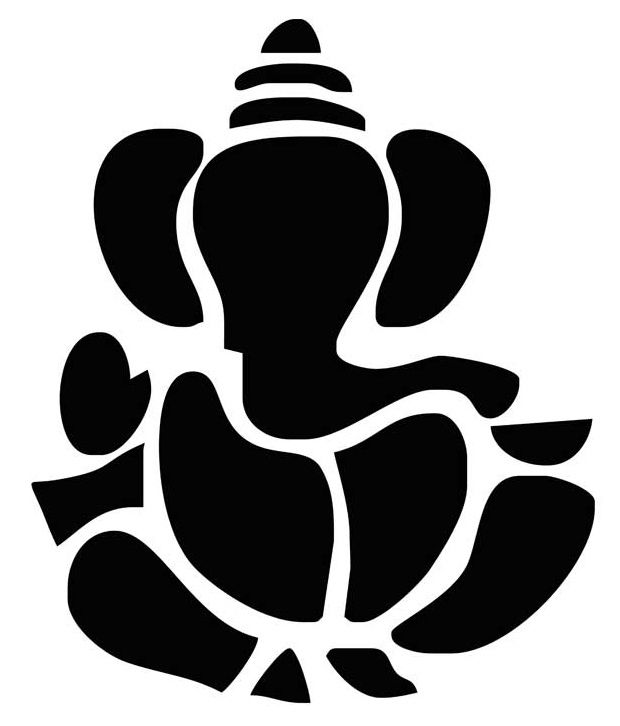 Studio Briana Black Lord Ganesha In Block Art Wall Decal On Premium