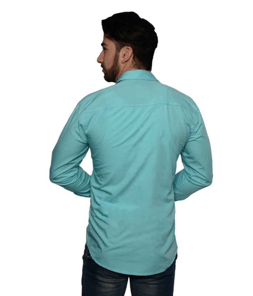 Choice4U Turquoise Full Sleeve Casual Cotton Shirt For Men - Buy ...