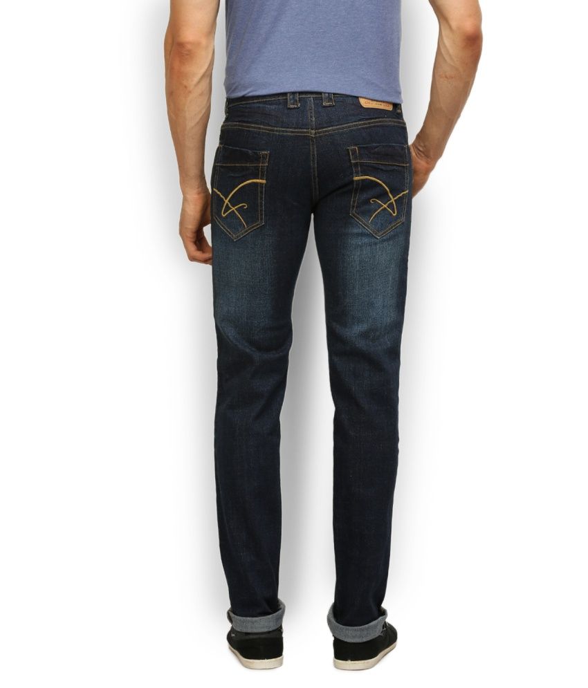 Police Blue Cotton Slim Fit Jeans Buy Police Blue Cotton Slim Fit