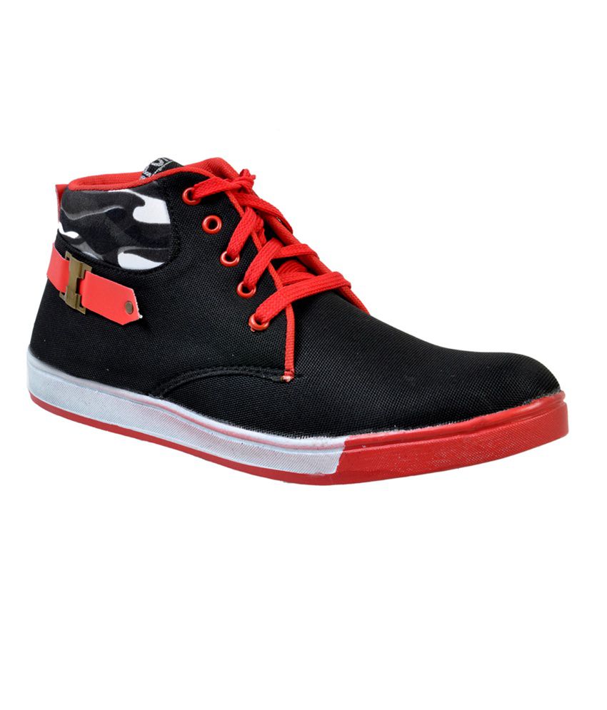 Versoba Black & Red Canvas Shoe Shoes Buy Versoba Black