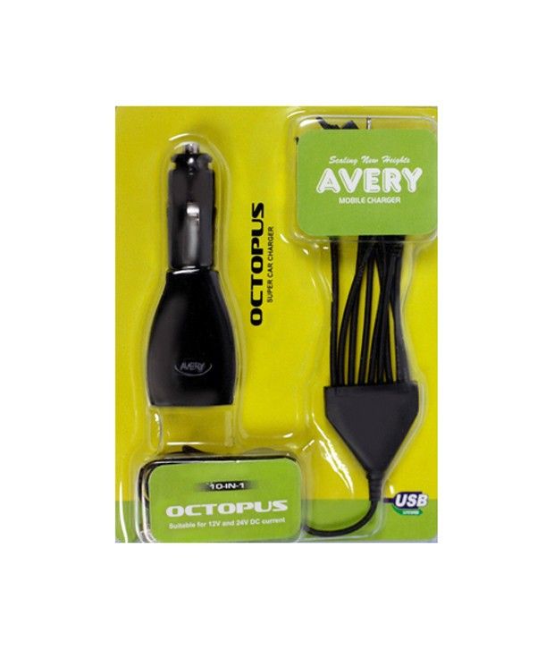 Avery Car Charger Octopus Black 10 in 1 USB Buy Avery Car Charger
