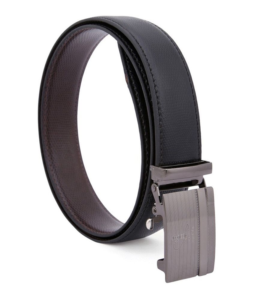 Dharavi Market Genuine Italian Leather Black Texas Belt (Reversible ...