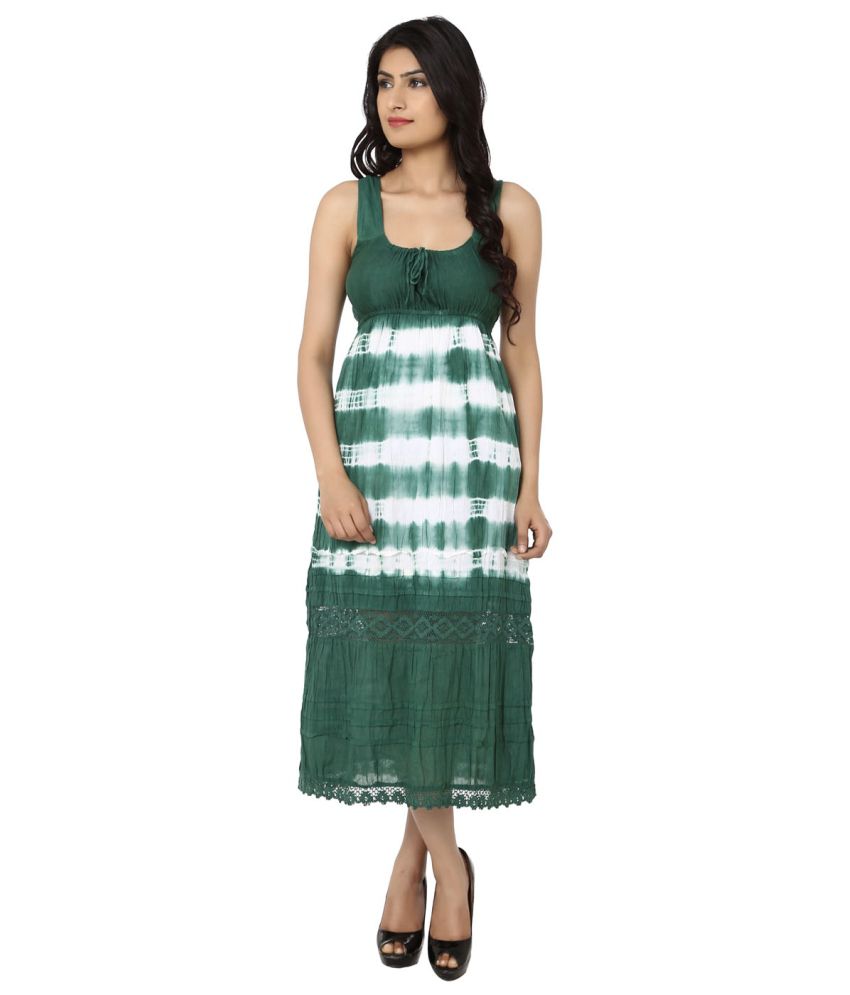 India Inc Green Cotton Dresses - Buy India Inc Green Cotton Dresses ...