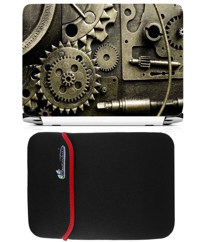 Anwesha's Reversible Laptop Sleeve With Laptop Skin 15.6 Inch Brown