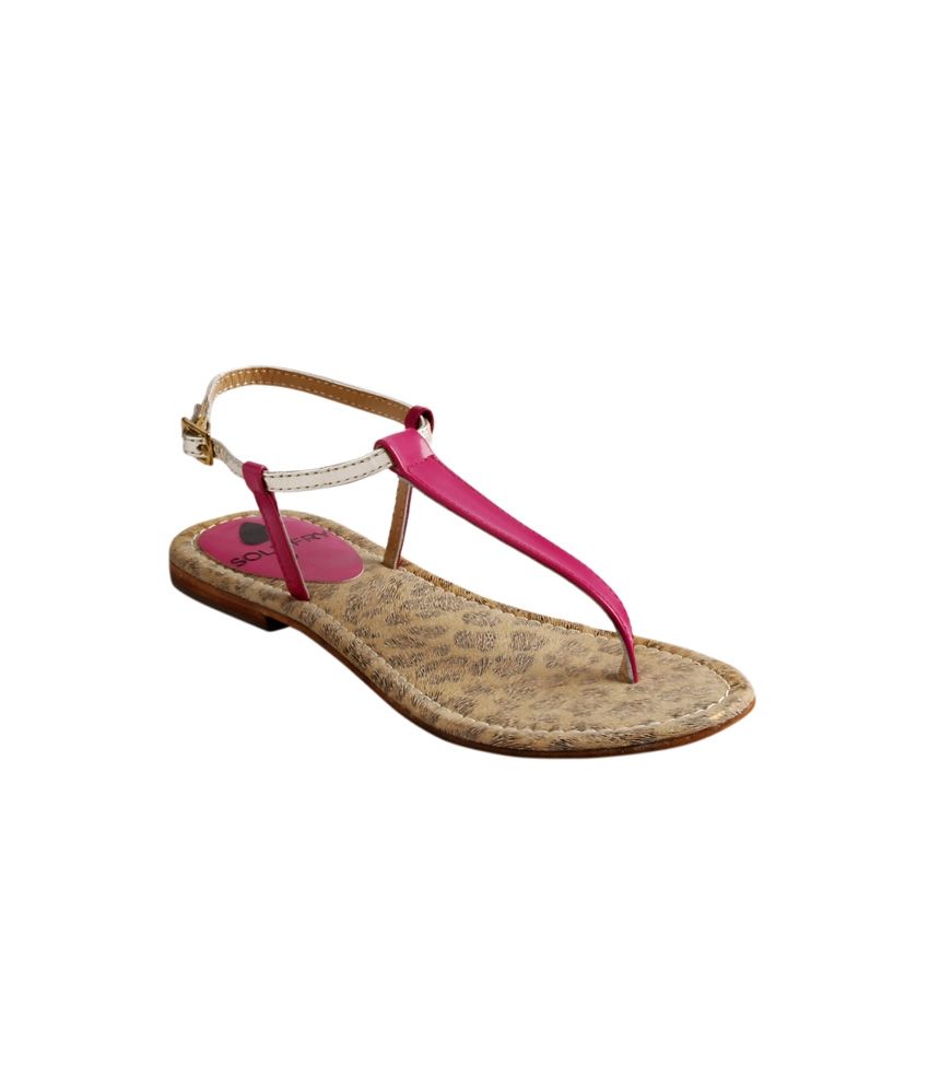 pink leather sandals flat