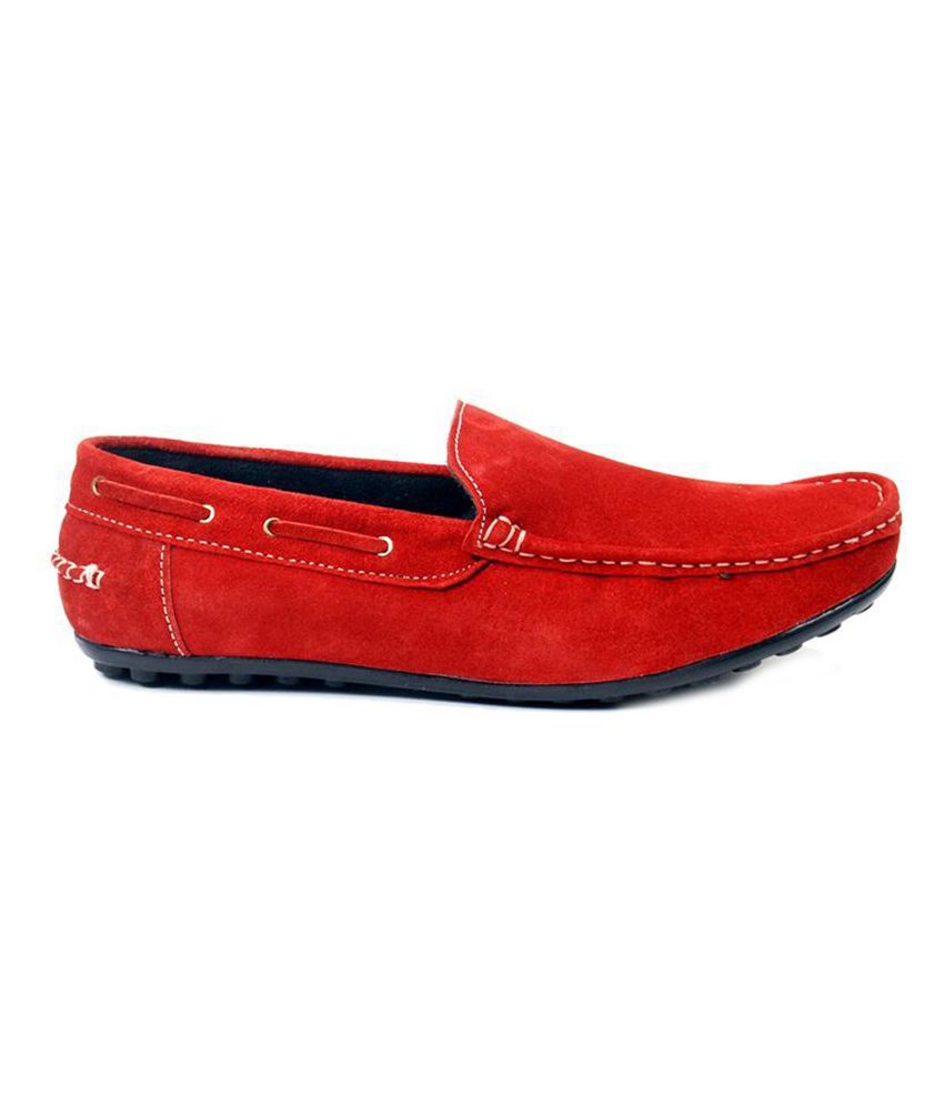 loafer shoes in red colour