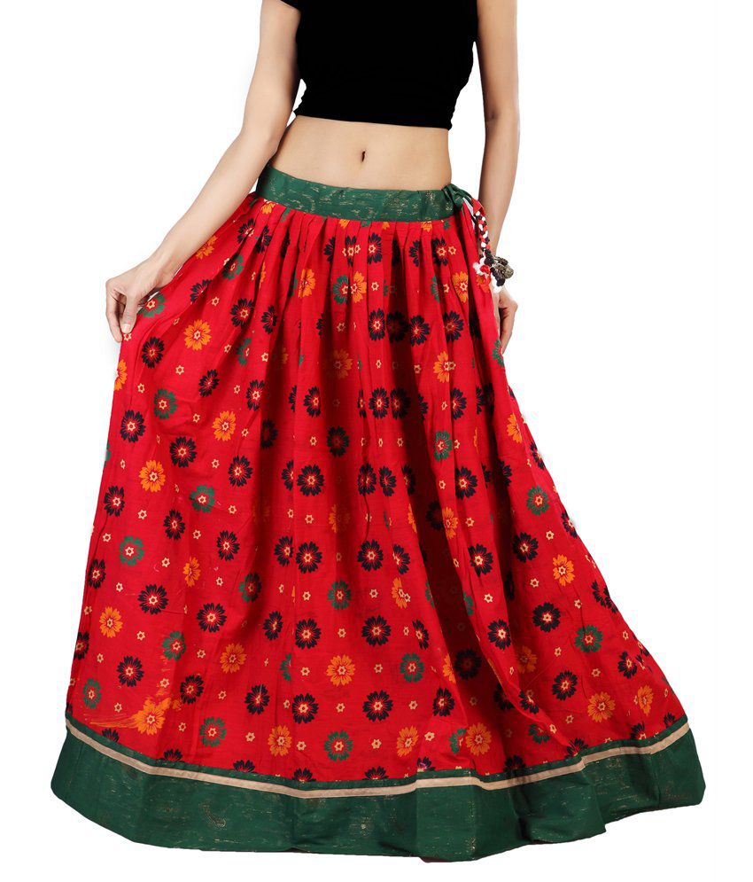 Red Cotton Skirt 14