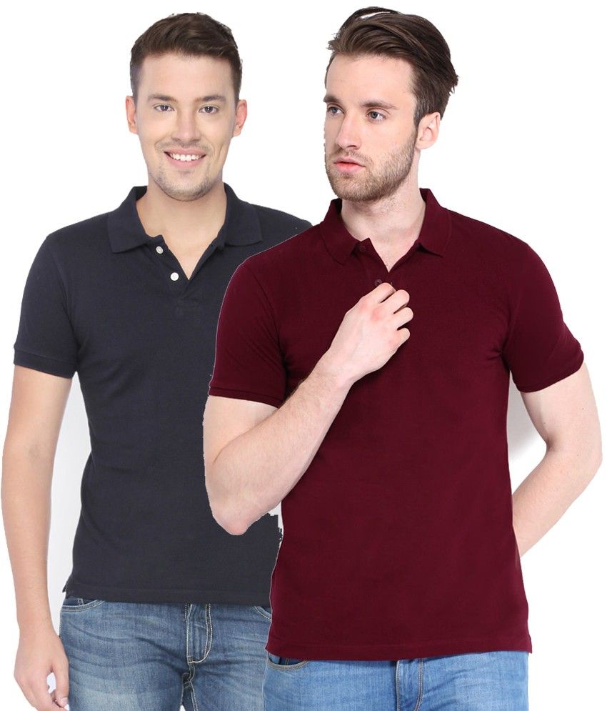     			Concepts Pack Of Maroon and Navy Blue Polo T Shirts Pack of 2 T-shirts