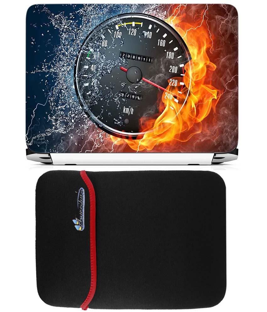 Anwesha's Reversible Laptop Sleeve with Laptop Skin 15.6 inch Meter