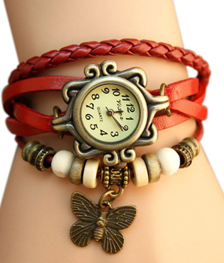 Brand Deals Vintage Bracelet Watch - Red Price in India: Buy Brand ...