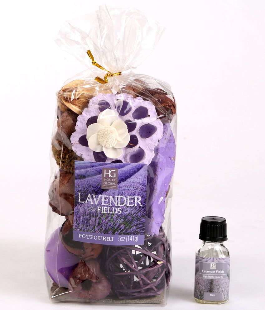     			Hosley Multi Colour 5oz Lavender Fields Potpourri Bag With 10ml Oil Bottle