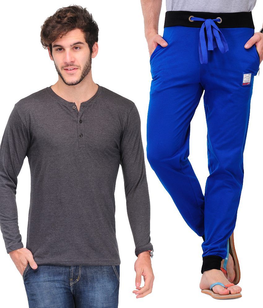 Tsx Cotton Henley And Track Pant Combo Buy Tsx Cotton Henley And