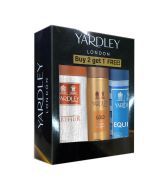 Yardley London Buy 2, Get 1 Free Men's Deodorant Gift Pack (Arthur 150 ml,Equity 150 ml with free Gold 75 ml )