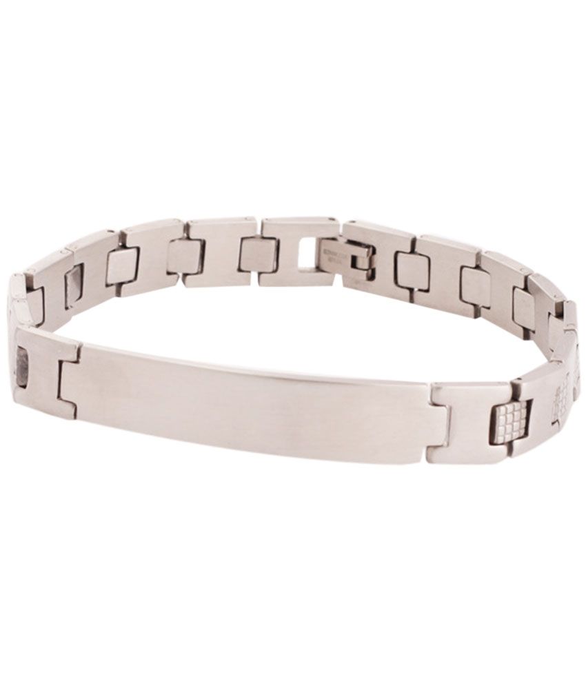     			Sakshi Silver Stainless Steel Bracelet