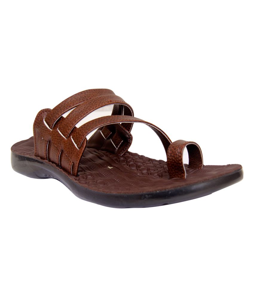 VC Brown Office Sandals for Men Price in India- Buy VC Brown Office ...