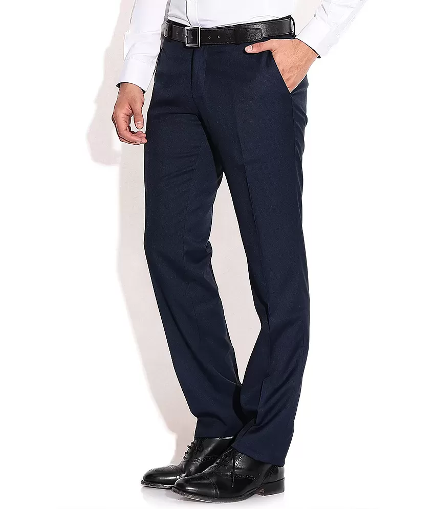 John Players Navy Slim Fit Formal Trousers  Buy John Players Navy Slim Fit  Formal Trousers Online at Best Prices in India on Snapdeal