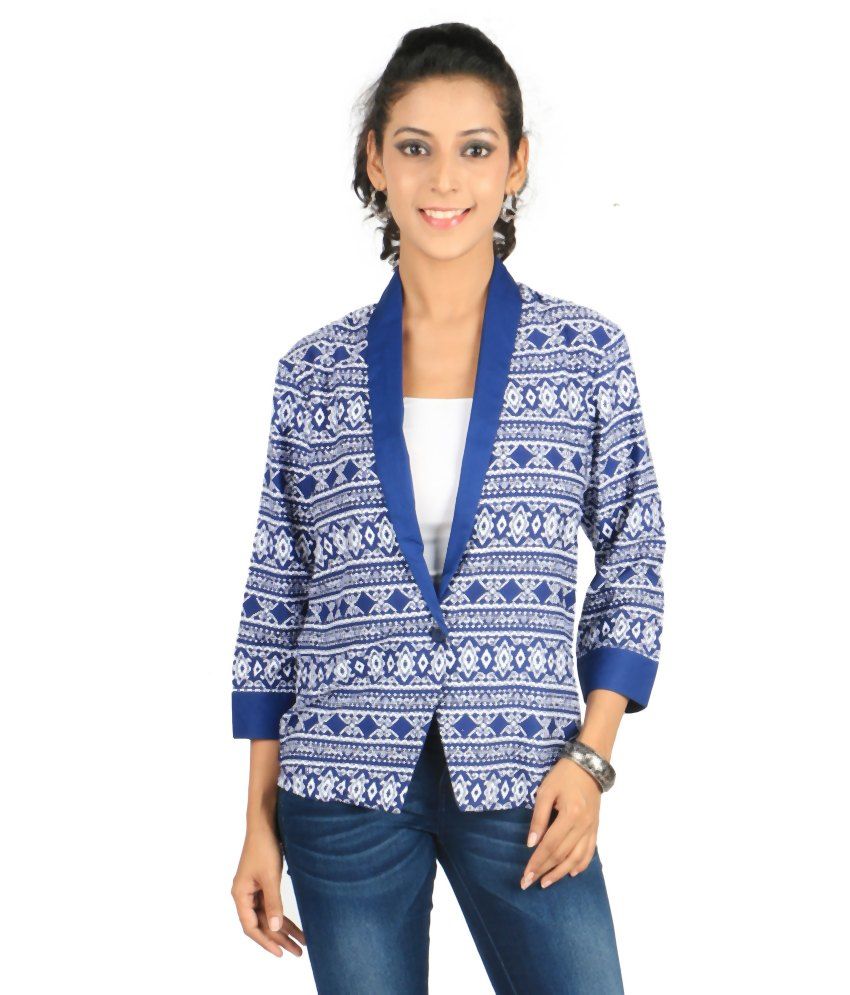 Buy Elliza Donatein Blue Cotton Blazers Online at Best Prices in India