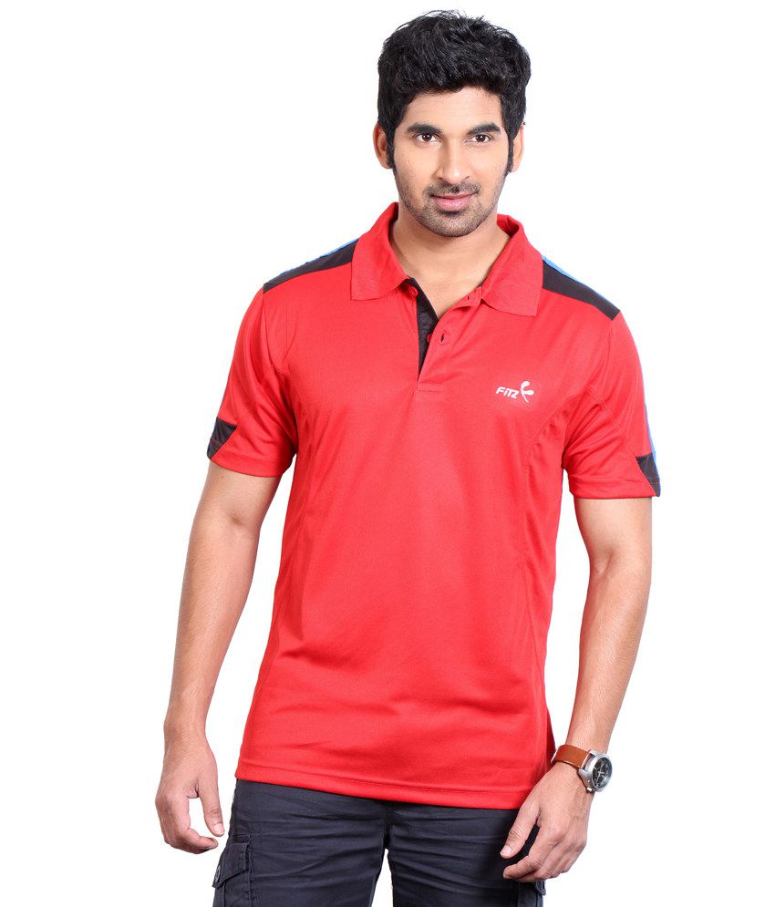 Fitz Red Polyester T-Shirt - Buy Fitz Red Polyester T-Shirt Online at ...