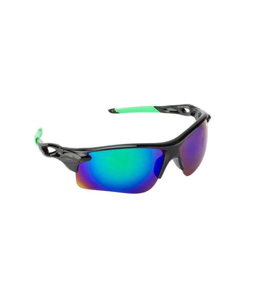    			Fair-X Black Frame Green Mirror Sports Goggles For Men & Women