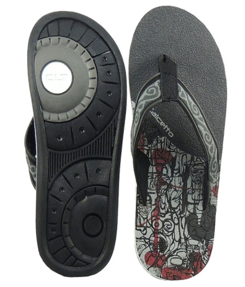 Calcetto Stylish Gray Flip Flops Price in India- Buy Calcetto Stylish ...