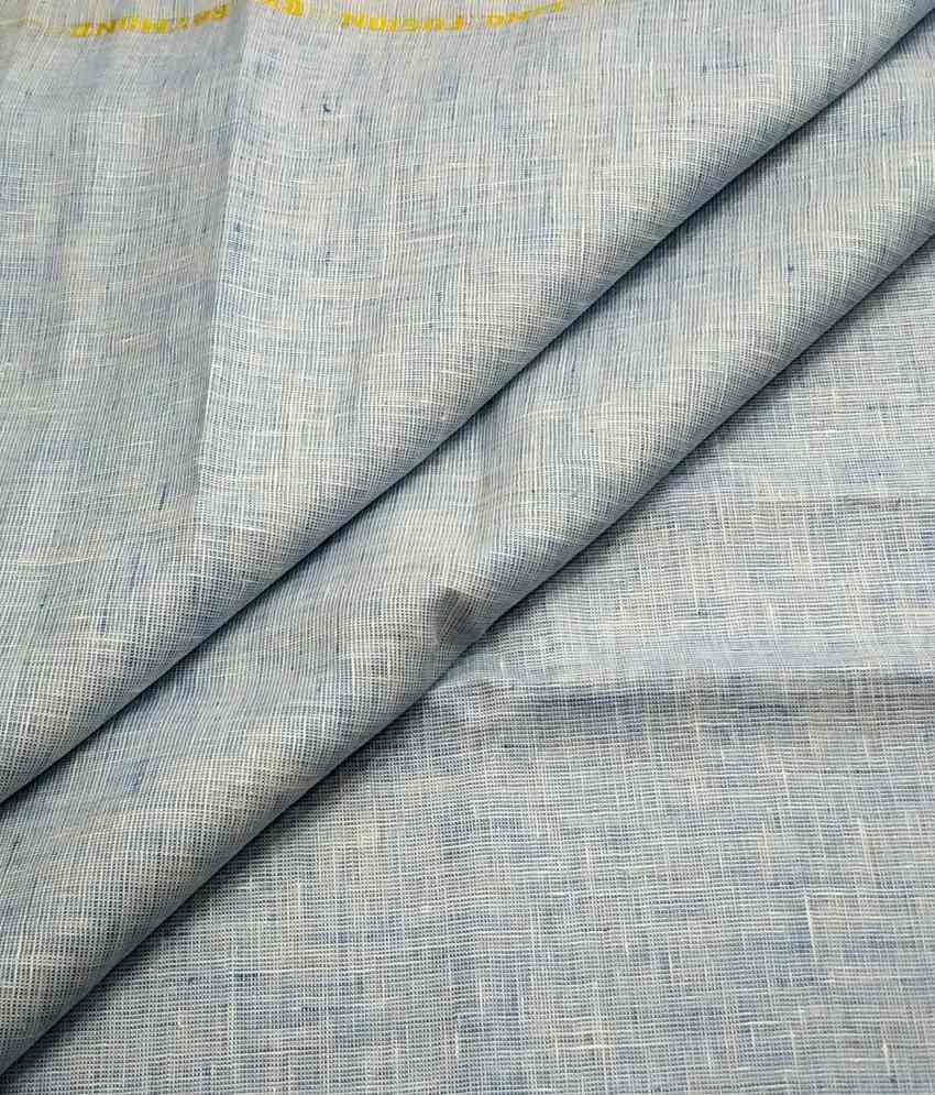Raymond Pure Linen Blue Self Design Shirt Fabric