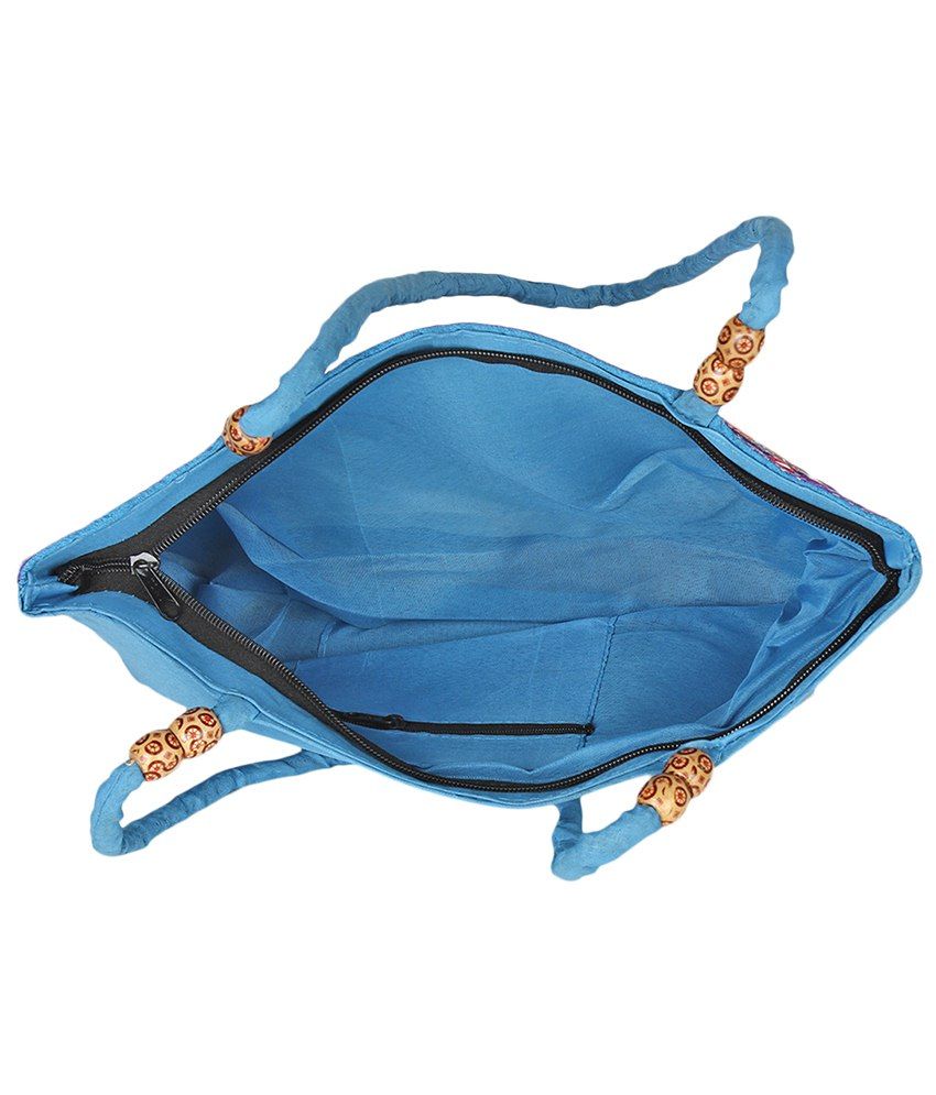 bright blue shoulder bag