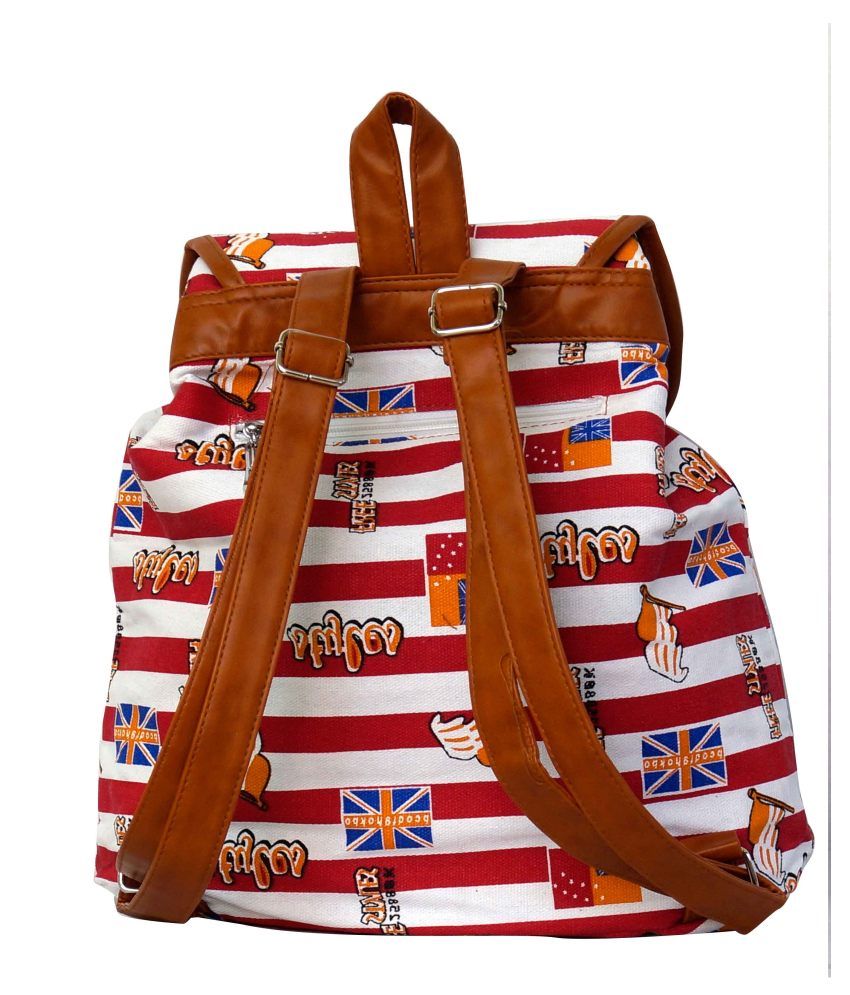 Parv Collections Red Canvas Cloth Magnit Button Backpacks Buy Parv