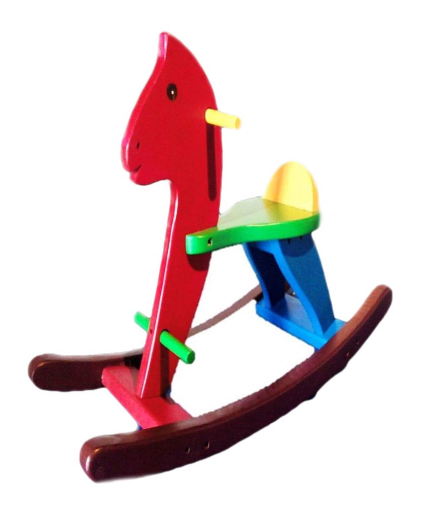 Desi Toys Multicolour Wooden Rocking Horse Rides Buy Desi Toys