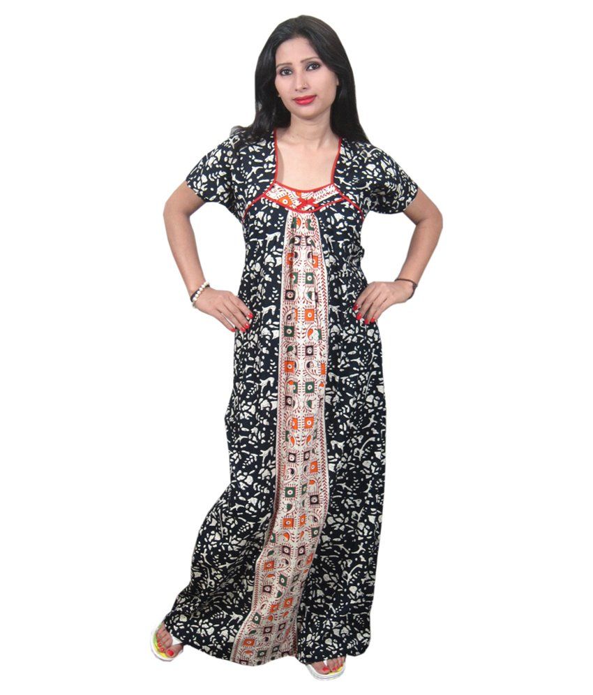full sleeve nighty cotton