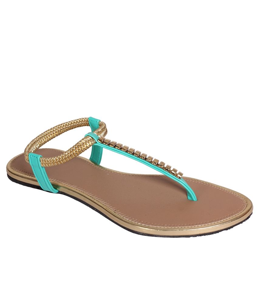 Jade Lovely Turquoise and Orange Sandals Price in India- Buy Jade ...