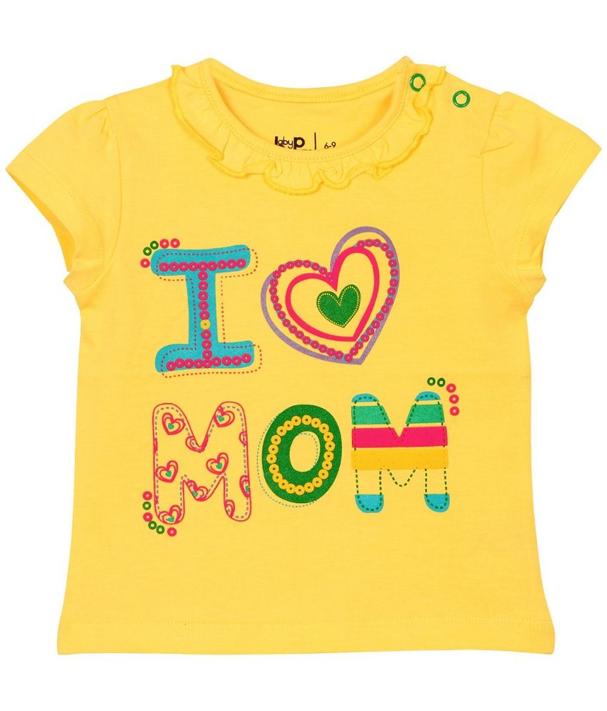 Baby Pure Infant Girls Yellow T-Shirt With Print - Buy Baby Pure Infant ...