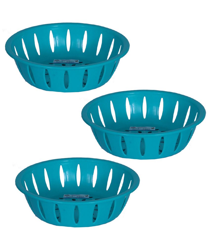 Mahananda Pack Of 3 Plastic Basket Buy Mahananda Pack Of 3 Plastic
