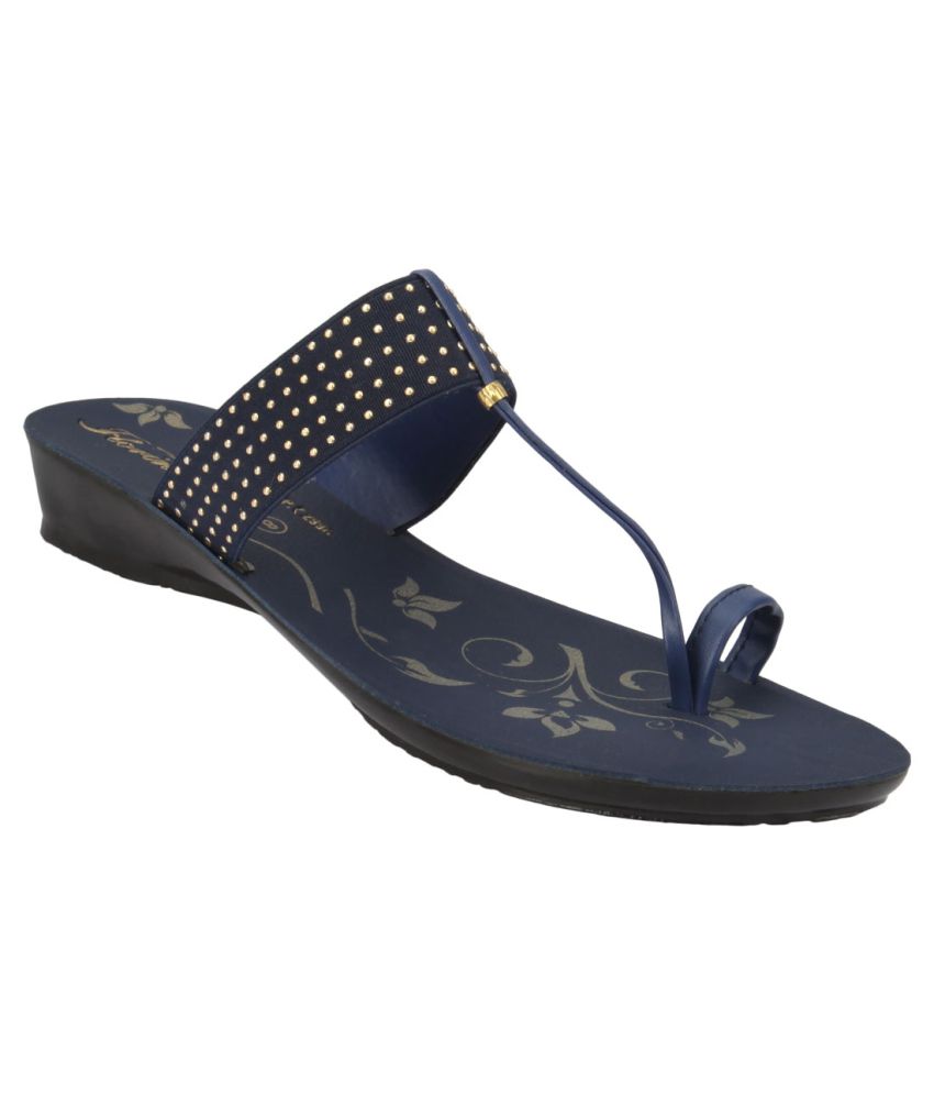 Action Florina Blue Slippers For Women 