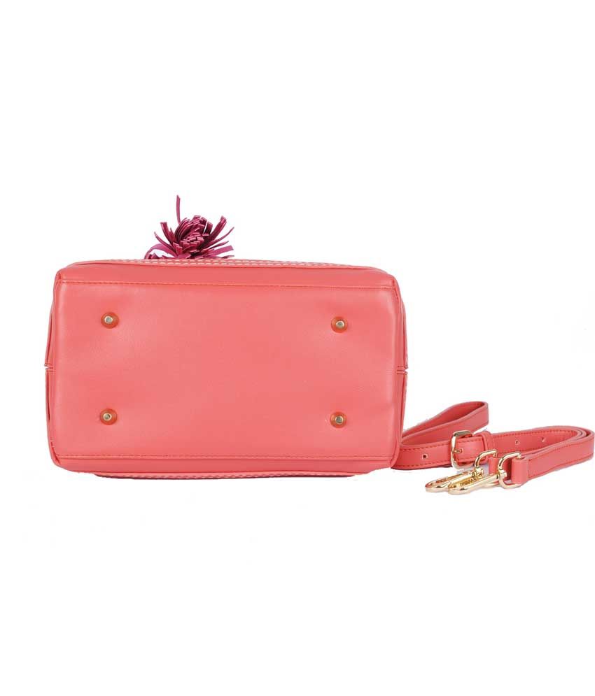 Viva Pink PU Zip Satchel Bag - Buy Viva Pink PU Zip Satchel Bag Online ...