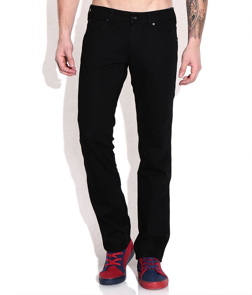 black regular fit jeans mens