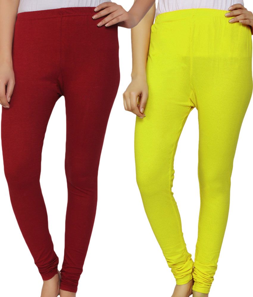 Leggingzz Multi Color Cotton Leggings Pack Of 2 Price in India Buy