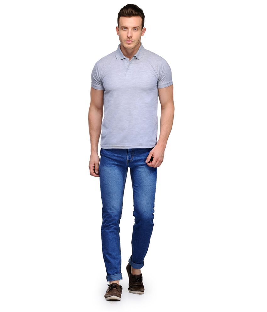 Randier Blue Cotton Blend Slim Fit Impressive Jeans - Buy Randier Blue ...