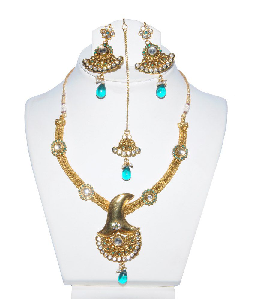 Sri Balaji Ornaments Multicolour Brass Coloured Bead Necklace Set ...