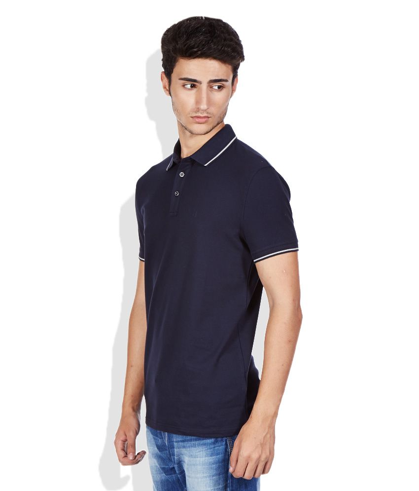 Calvin Klein Navy Cotton Polo T-Shirts - Buy Calvin Klein Navy Cotton ...