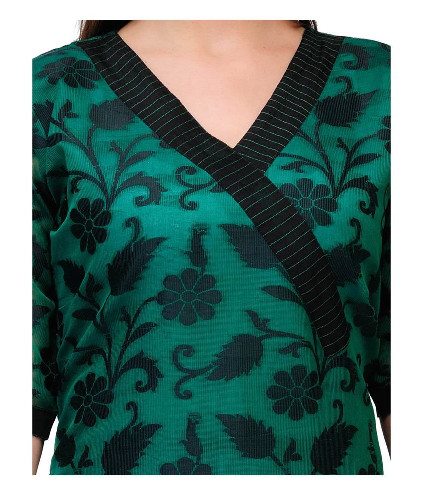 green banarasi kurti