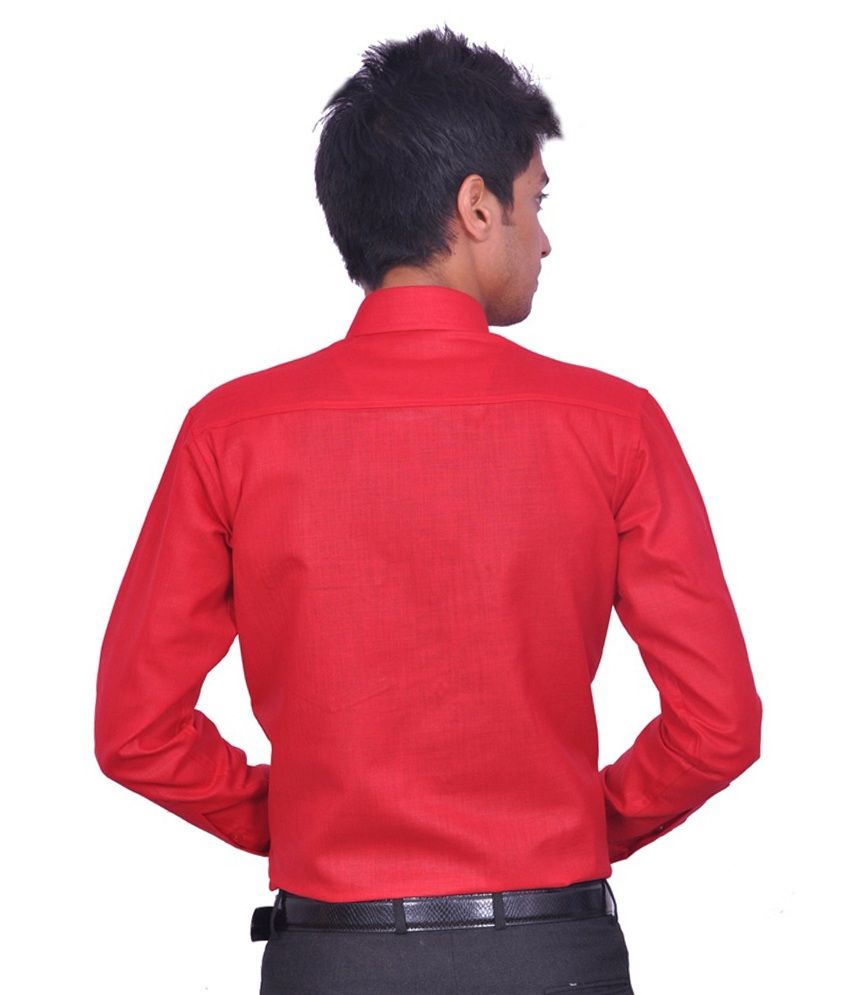 Shree Krishna Enterprises Cotton Full Sleeve Men's Formal ShirtRed Buy Shree Krishna