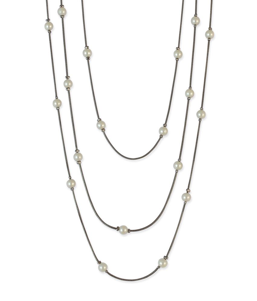 Sarah Pearl Beaded White Color Necklace - Buy Sarah Pearl Beaded White ...