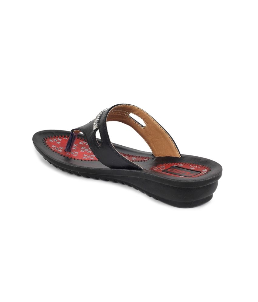 black heels slippers