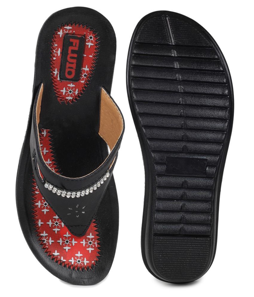 black heels slippers