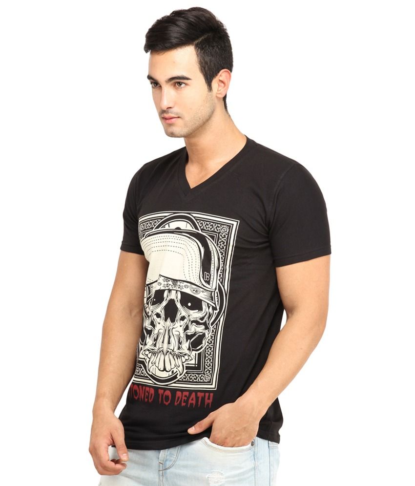 Goa Men's Cotton V-Neck T-Shirt-Black - Buy Goa Men's Cotton V-Neck T ...