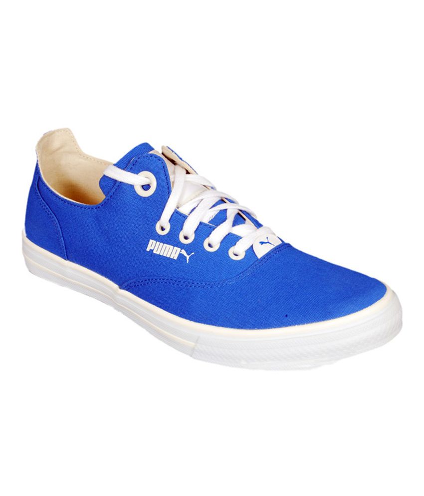 puma blue canvas shoes