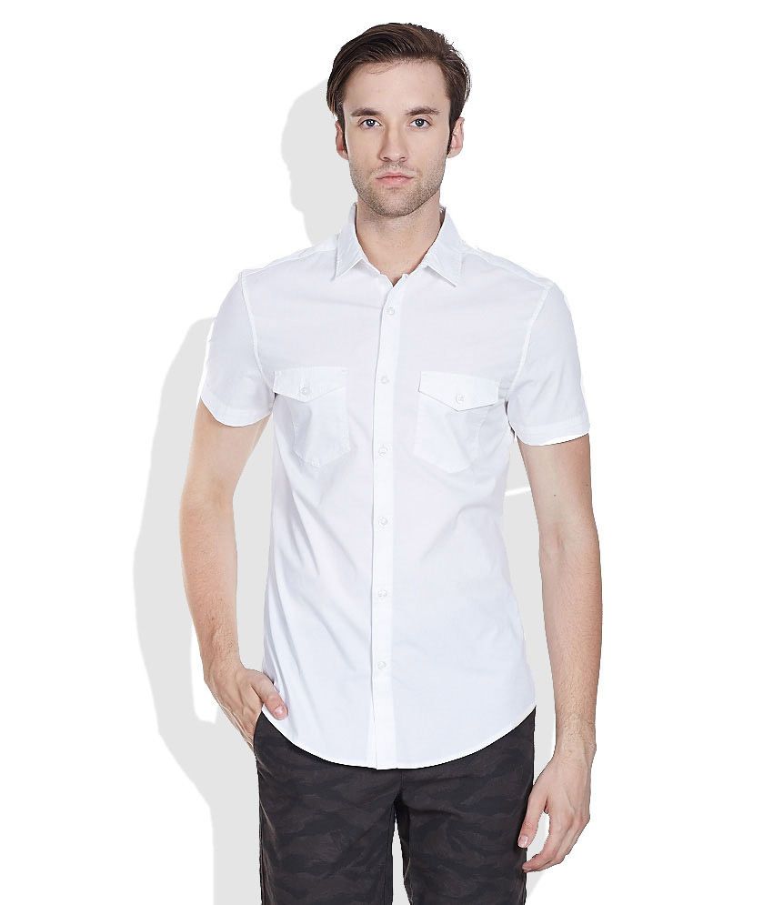 United Colors of Benetton White Regular Fit Casual Shirt - Buy United ...