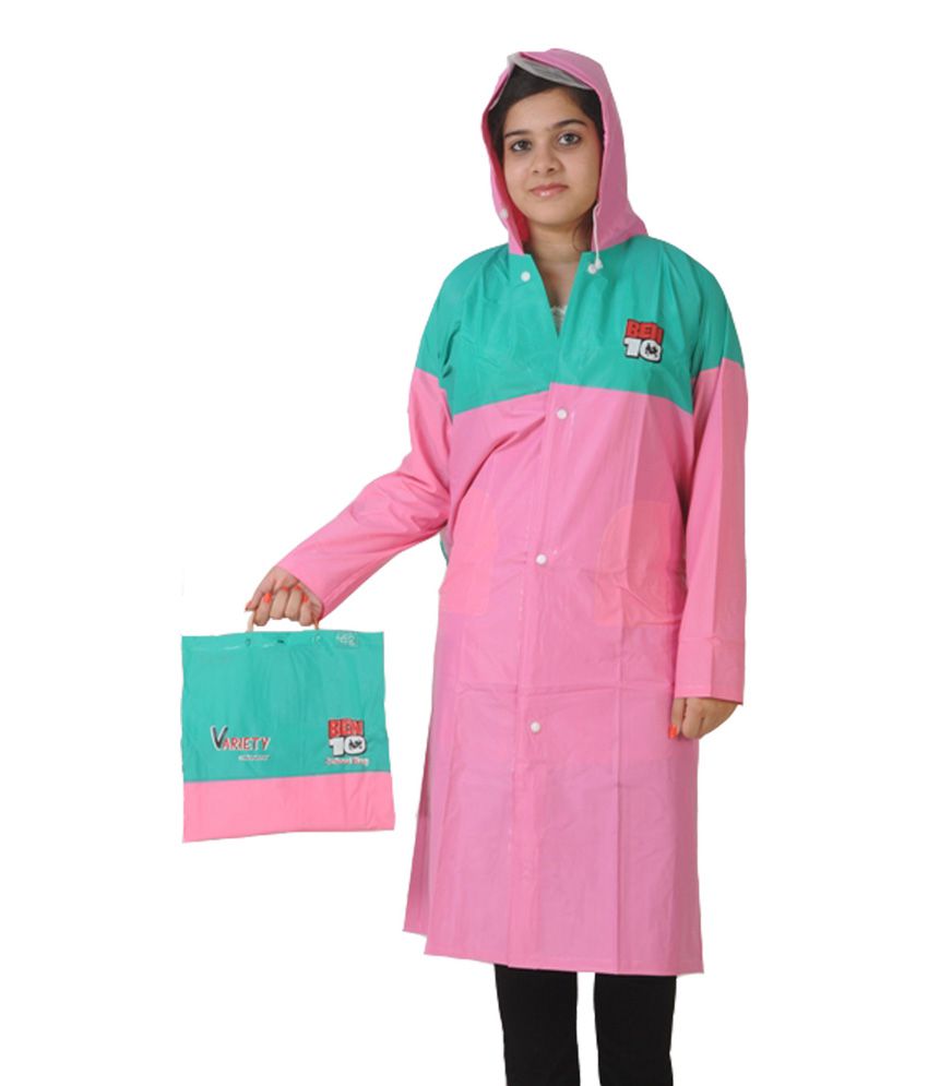 Variety pink kids Waterproof Long Raincoat